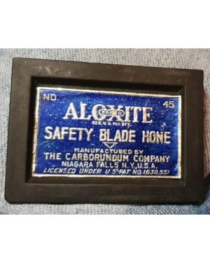  afiador carborundum, ALOXITE safety blade HONE, Niagara Falls , NY, USA. afiador de lâminas de barbear,  1930 aprx, bom estado.